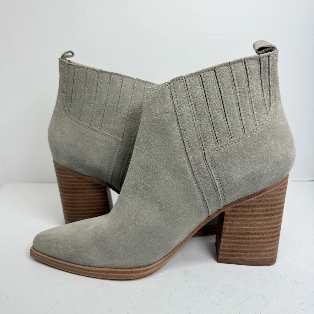 NWOT Marc Fisher Alva Suede Ankle Bootie‎ Gray Women’s Size 9.5
